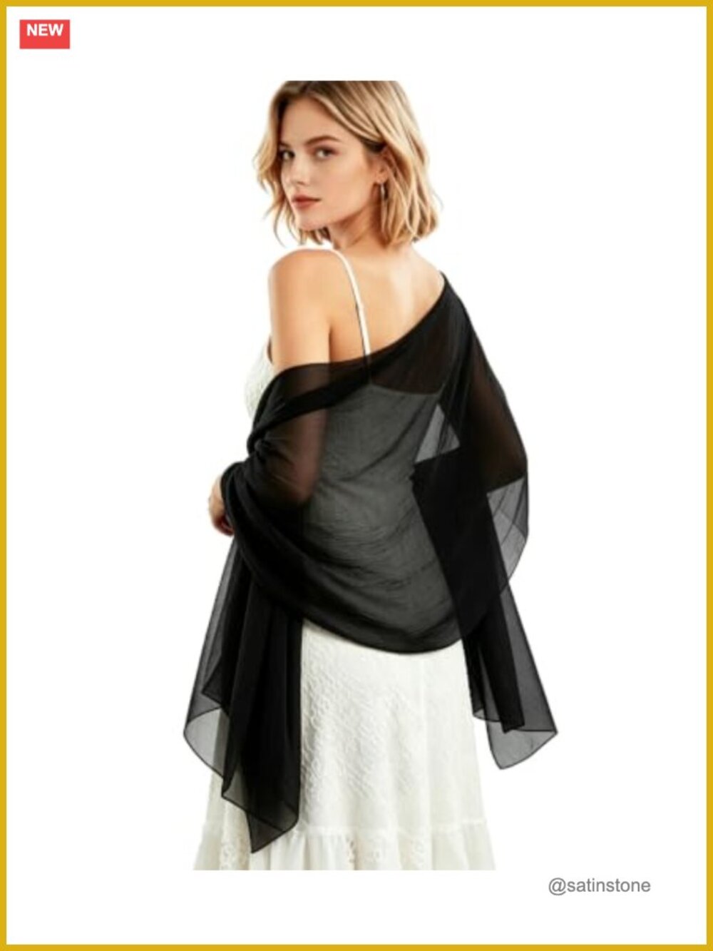 Chiffon Shawls & Wraps Lightweight Silky Scarf for Wedding Prom Date Travel